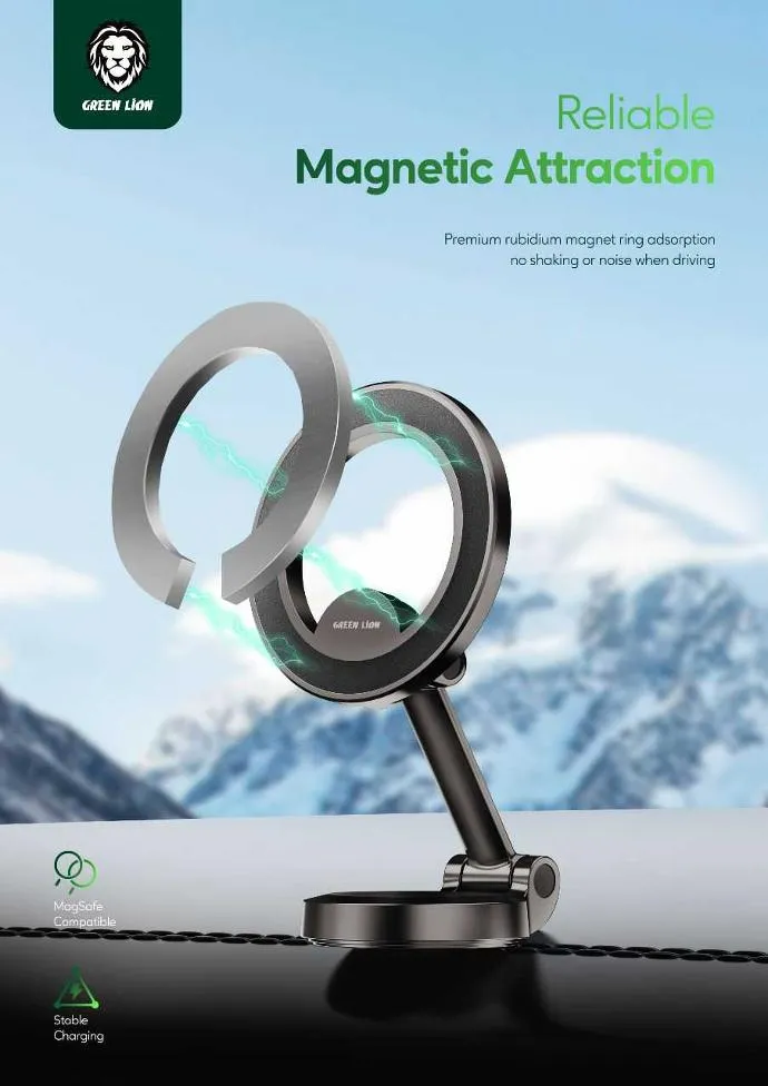 نگهدارنده مگ سیف موبایل گرین لاین Green Lion Maghold 360 Car Mount با چسبندگی مغناطیسی فوق العاده