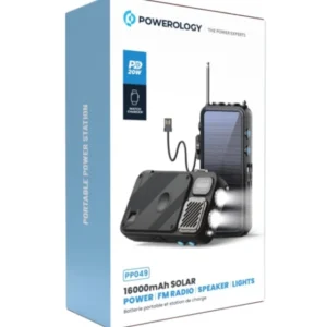 پاوربانک خورشیدی 16000 چند کاره پاورولوژی Powerology 16000mAh Solar PP049
