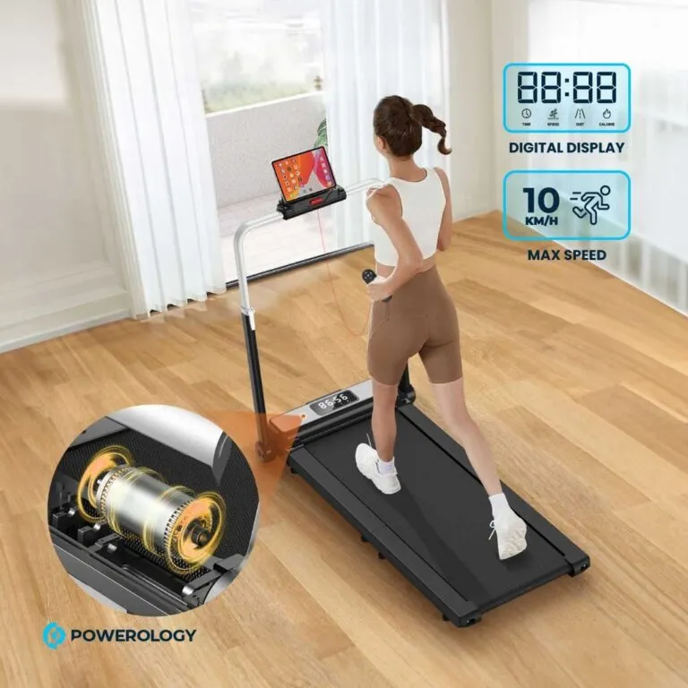 تردمیل تاشو پاورولوژی Powerology Folding Design Walking and Running Pad با حالت‌های پیاده‌روی (تا ۶ کیلومتر در ساعت) و دویدن (تا ۱۰ کیلومتر در ساعت)