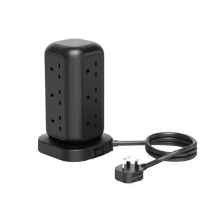 چندراهی برق و شارژر پاورلوژی Powerology 12 Socket Multi-Port Tower Hub PWCUQC013