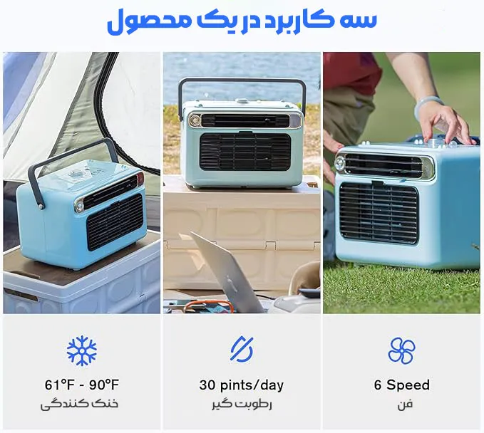 کولر گازی رو میزی ZY.HYISINN مدل 1800BTU با 3کاربرد
