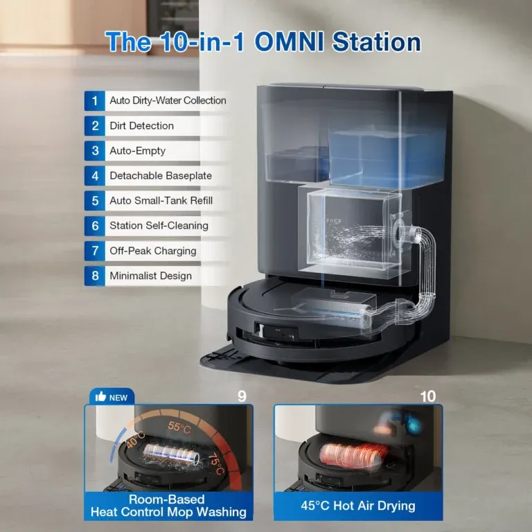 ایستگاه شارژ چندکاره جارو رباتیک DEEBOT T80 OMNI