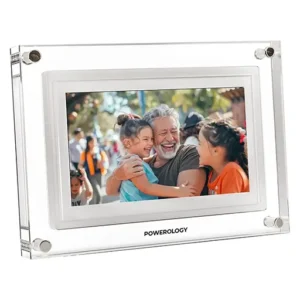 قاب عکس دیجیتال پاورولوژی Powerology 7 Smart Frame Digital Photo Display سفید برای قرار دادن عکس های خانوادگی