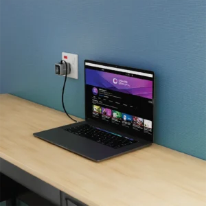 آداپتور و شارژر پاورولوژی Powerology Halo Dual-Port GaN Charger برای شارژ لپ تاپ