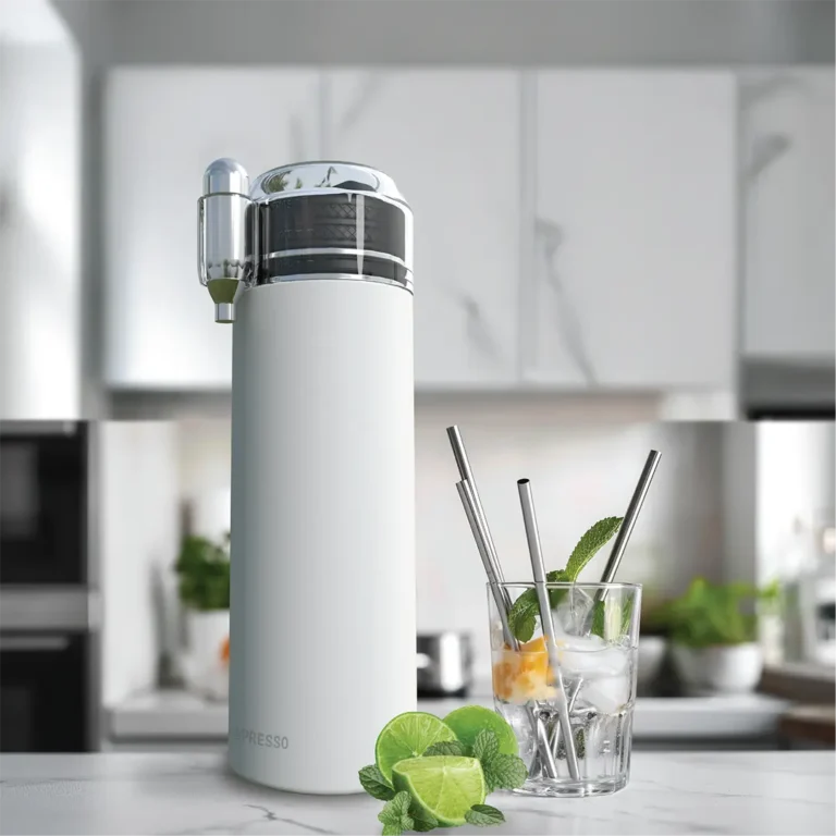 سودا ساز پرتابل مدل LPWB750ML لپرسو Lepresso Sparkling Water Bottle Double Wall Vacuum در رنگ سفید