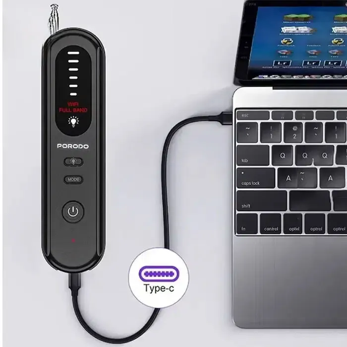 دوربین یاب پرودو Spy Guard سیگنال یاب Porodo PD-ETK11-BK متصل به لپ تاپ