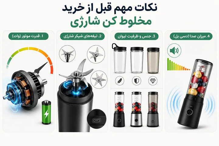 نکات مهم قبل از خرید مخلوط کن شارژی